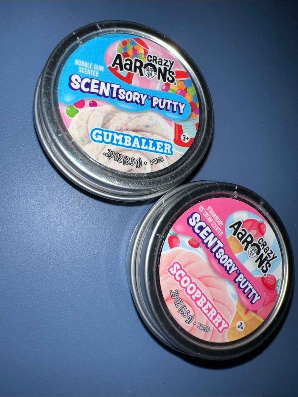 NWT 2pc Crazy Aaron’s Mini Scentsory Putty GUMBALLER & SCOOPBERRY (.29oz)